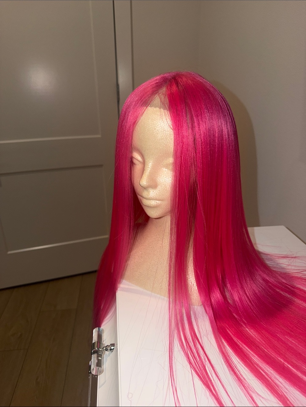 NWOT 27” Hot Pink Straight Lace Front Wig - Sleek Long Style